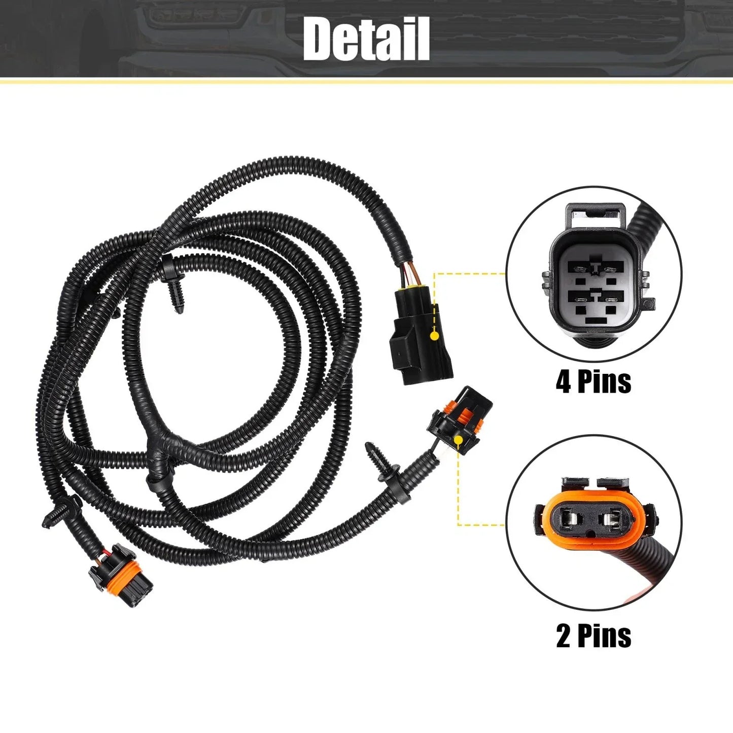 Fog Light Jumper Wiring Harness for Dodge Ram 2500 3500 4500 5500 (2010-2018)