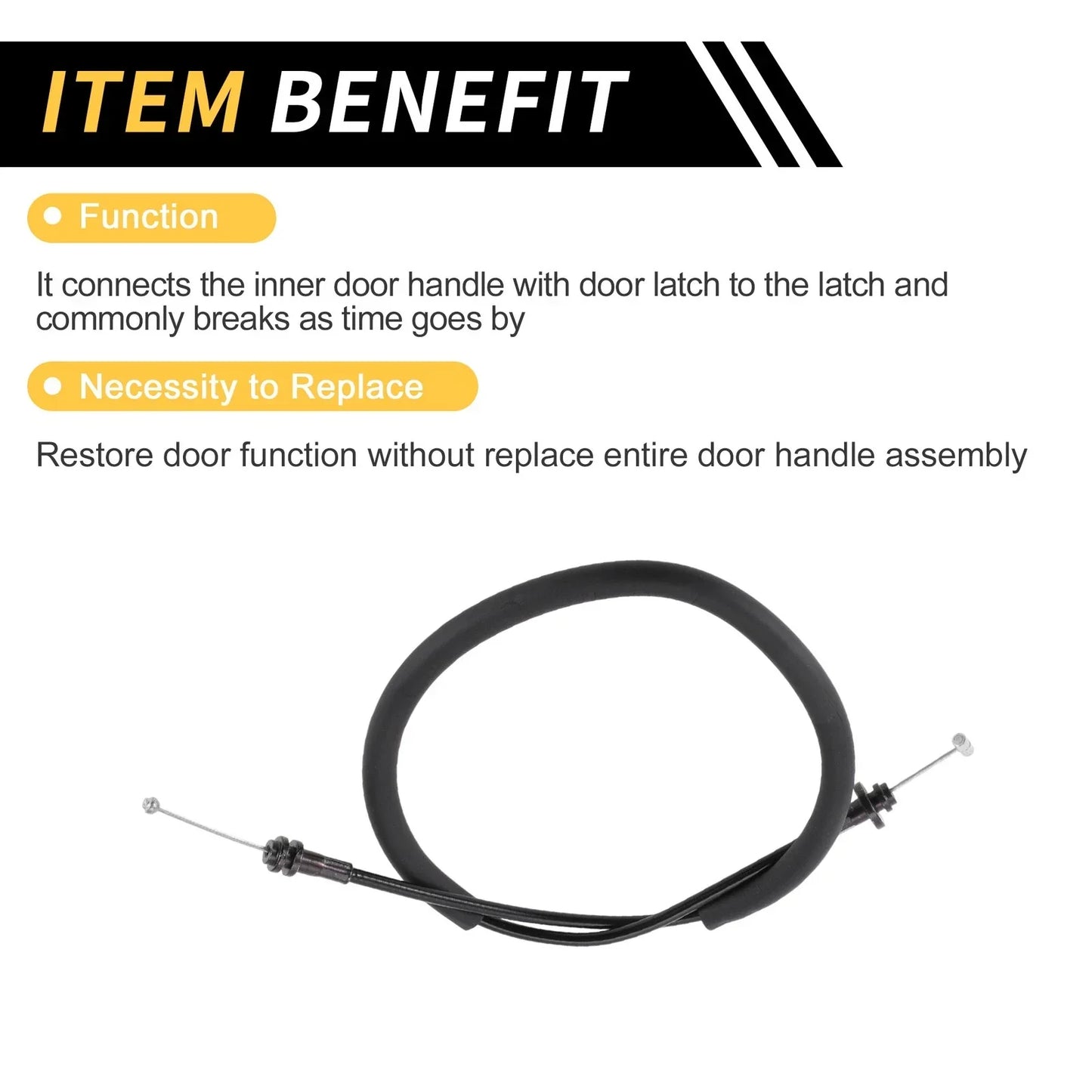 2 x Door Latch Release Cables for Dodge Ram 1500 2500 3500 (2010-2018)