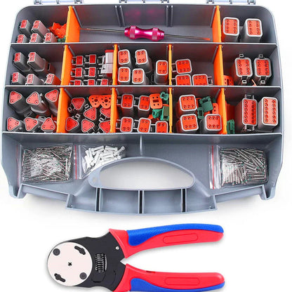 338Pcs DT Connector Kit with Crimping Tools for Waterproof Electrical Plugs