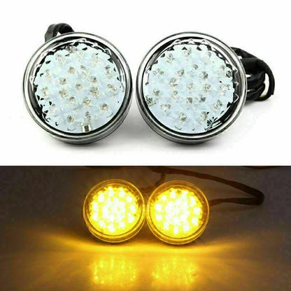Clear LED Round Smoke Turn Signal Indicator Blinker Light for Car 12V