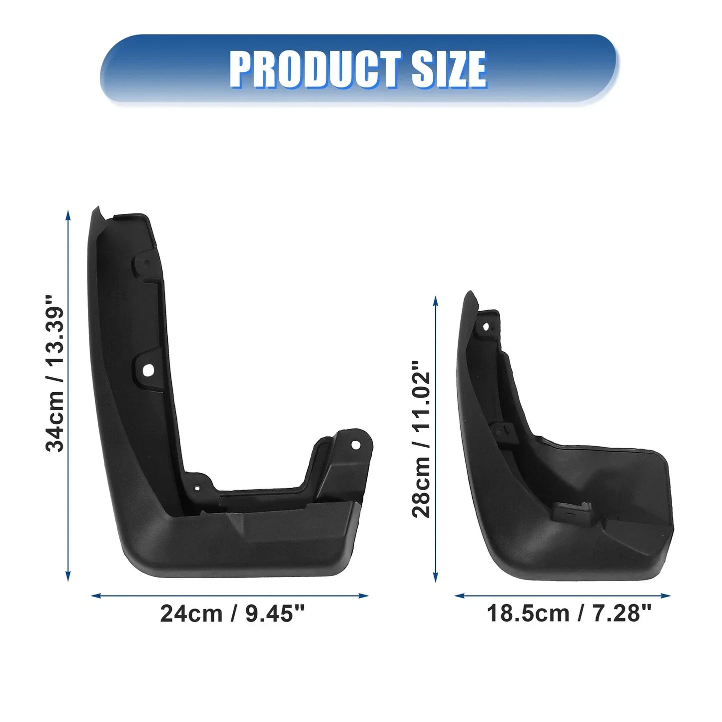 Front Rear Mudguards Fender Set for Honda CR-V (2017-2019) with Screws Black