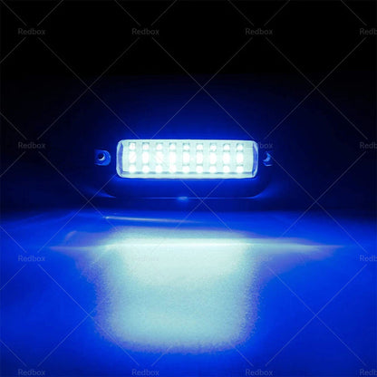 Blue 27 LED Stainless Steel Underwater Boat Transom Light for Pontoon