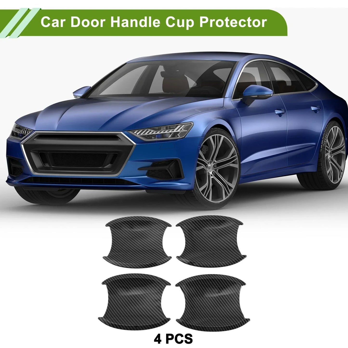Car Door Handle Cup Protector for Honda CR-V 2007-2011 Carbon Fiber Black