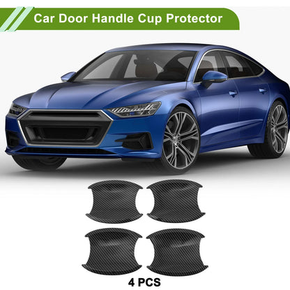 Car Door Handle Cup Protector for Honda CR-V 2007-2011 Carbon Fiber Black