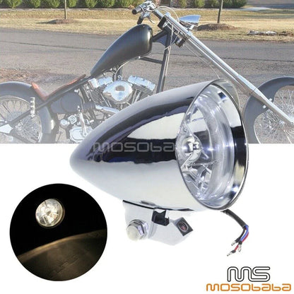 4.5" Headlight Visor Headlamp Assembly for Harley Big Twin XL1200 (2004-2023)