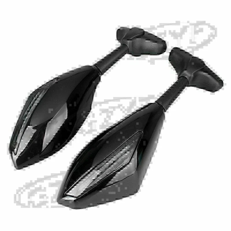 LED Turn Signal Rear View Mirrors for Motorcycle Street Bike