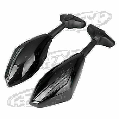 LED Turn Signal Rear View Mirrors for Motorcycle Street Bike