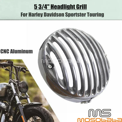 5-3/4" Chrome Headlight Grill Guard for Harley Sportster XL 883 1200 (2004-2023)