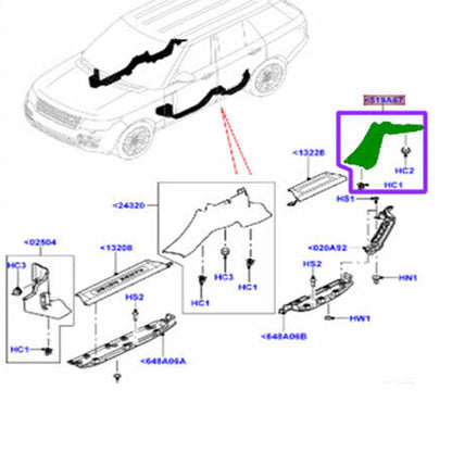 C Pillar Trim Lower Panel Molding Cover for Land Rover Range Rover (2013-2020)