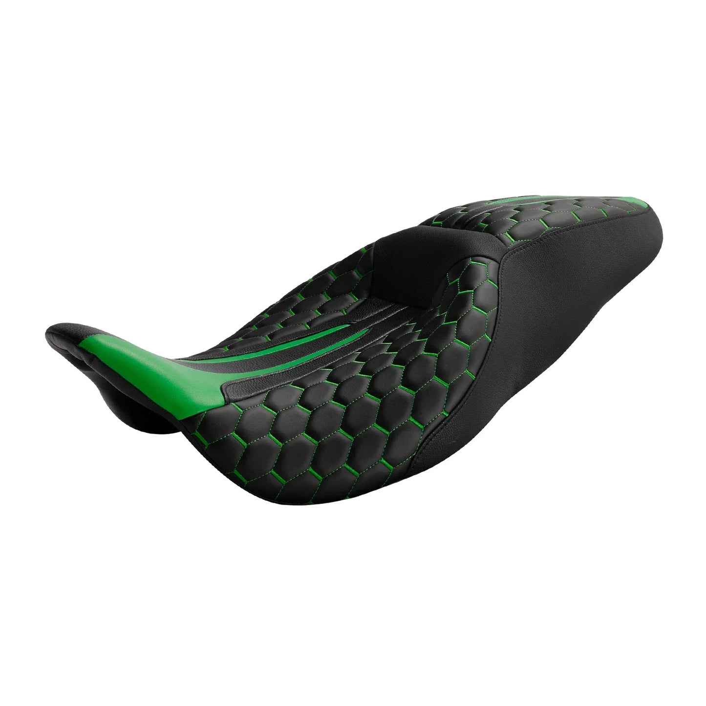 Black Green Driver Passenger Seat for Harley Touring Street Road Glide (09-23)
