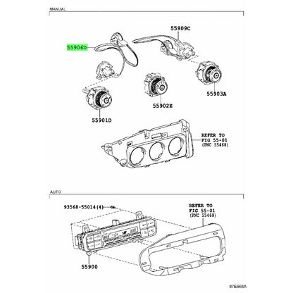 Heater Button Switch Control Cable for Toyota RAV4, Hilux (2001-2023)