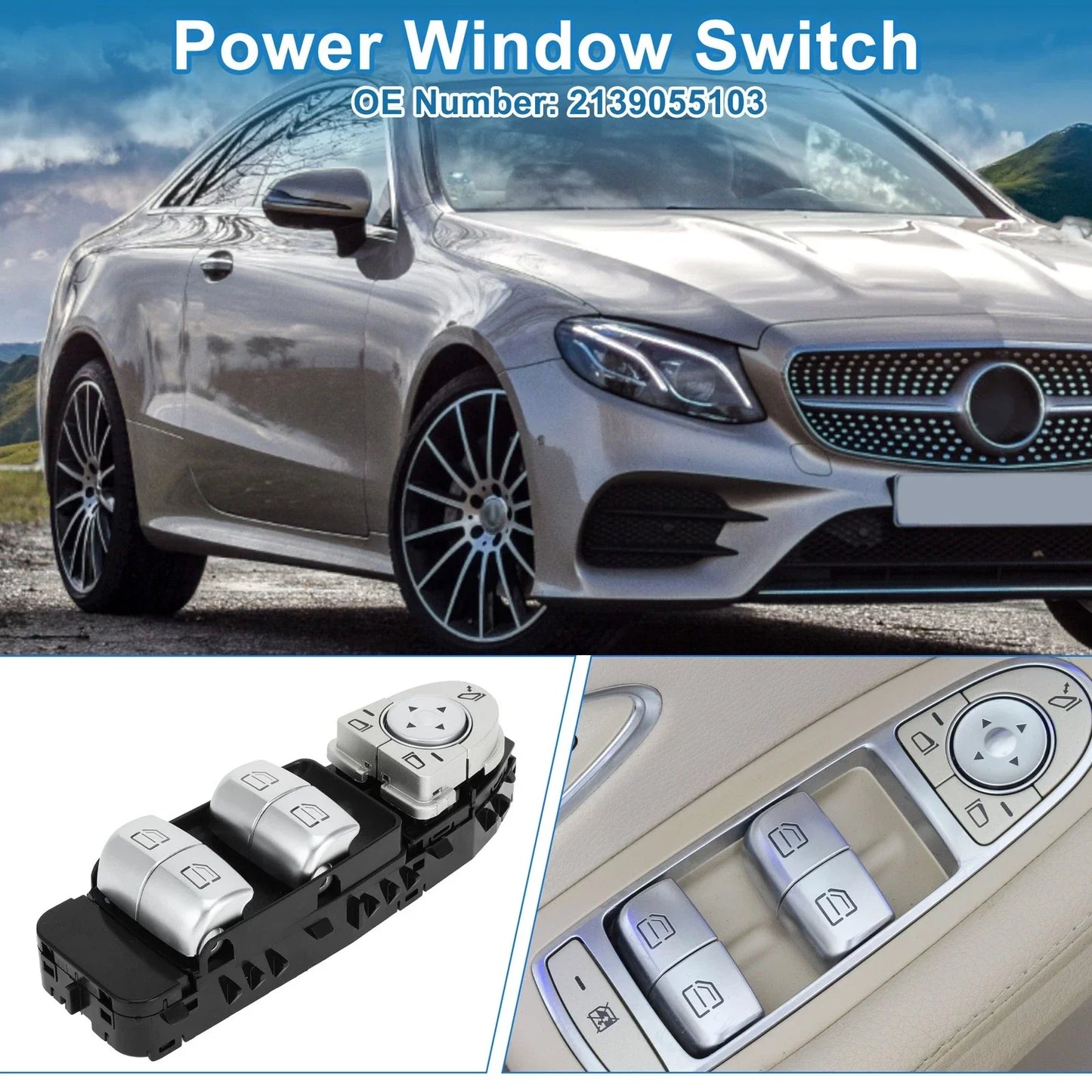 Front Driver Side Power Window Switch for Mercedes-Benz W238 (2006-2011)