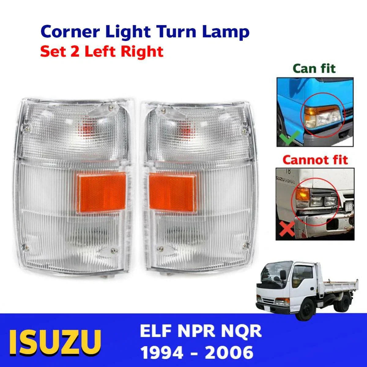Corner Lights Turn Lamp Pair Fits Isuzu Elf N-Series NPR NQR Truck 1994-06 D06