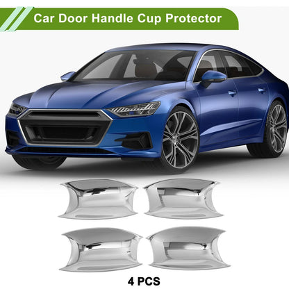 Car Door Handle Cup Protector for Hyundai Fiesta Chrome Silver Tone 4 x Pcs