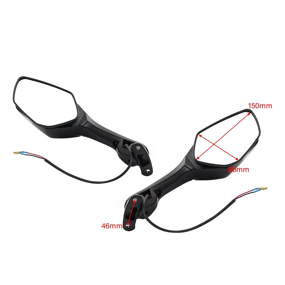 Motorcycle Rear View Mirrors w/ Turn Signals for Kawasaki Ninja ZX10R (2016-2023)