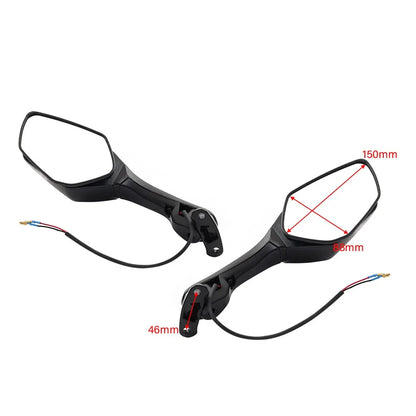 Motorcycle Rear View Mirrors w/ Turn Signals for Kawasaki Ninja ZX10R (2016-2023)