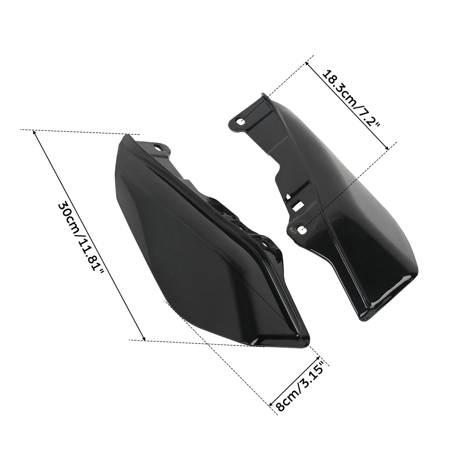 Black Mid-Frame Air Deflectors for Harley Touring Road Street Glide (2009-2023)