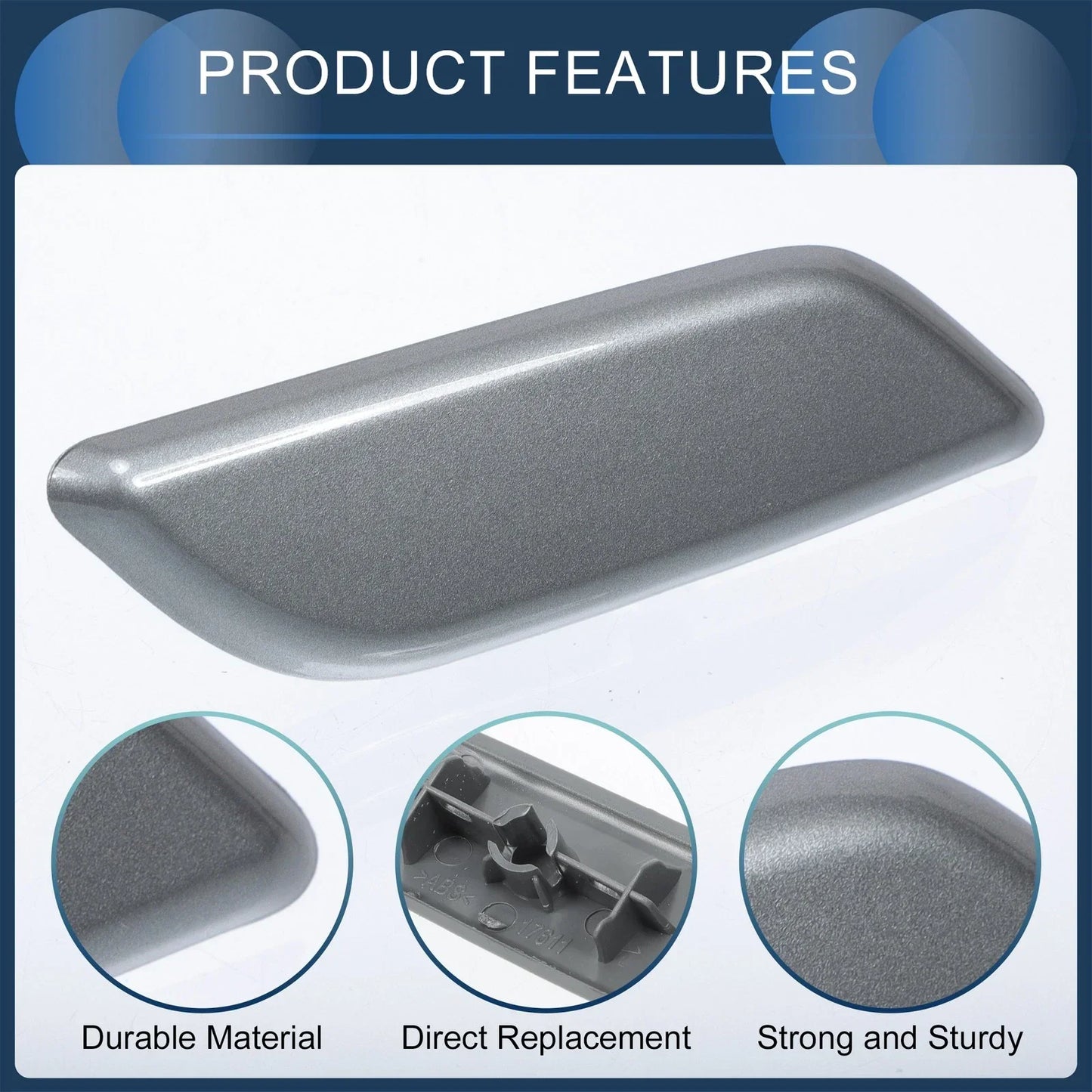 Front Right Washer Nozzle Cover for Honda Accord VIII 2011-2013 Dark Gray 1 x