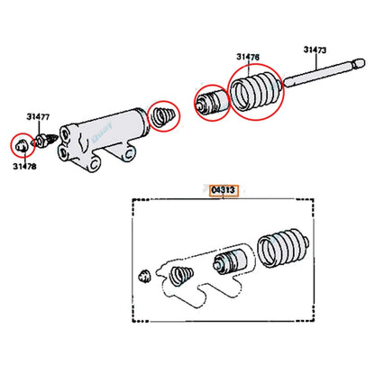 Clutch Slave Cylinder Repair Kit for Toyota Hilux 4WD (1988-1994)