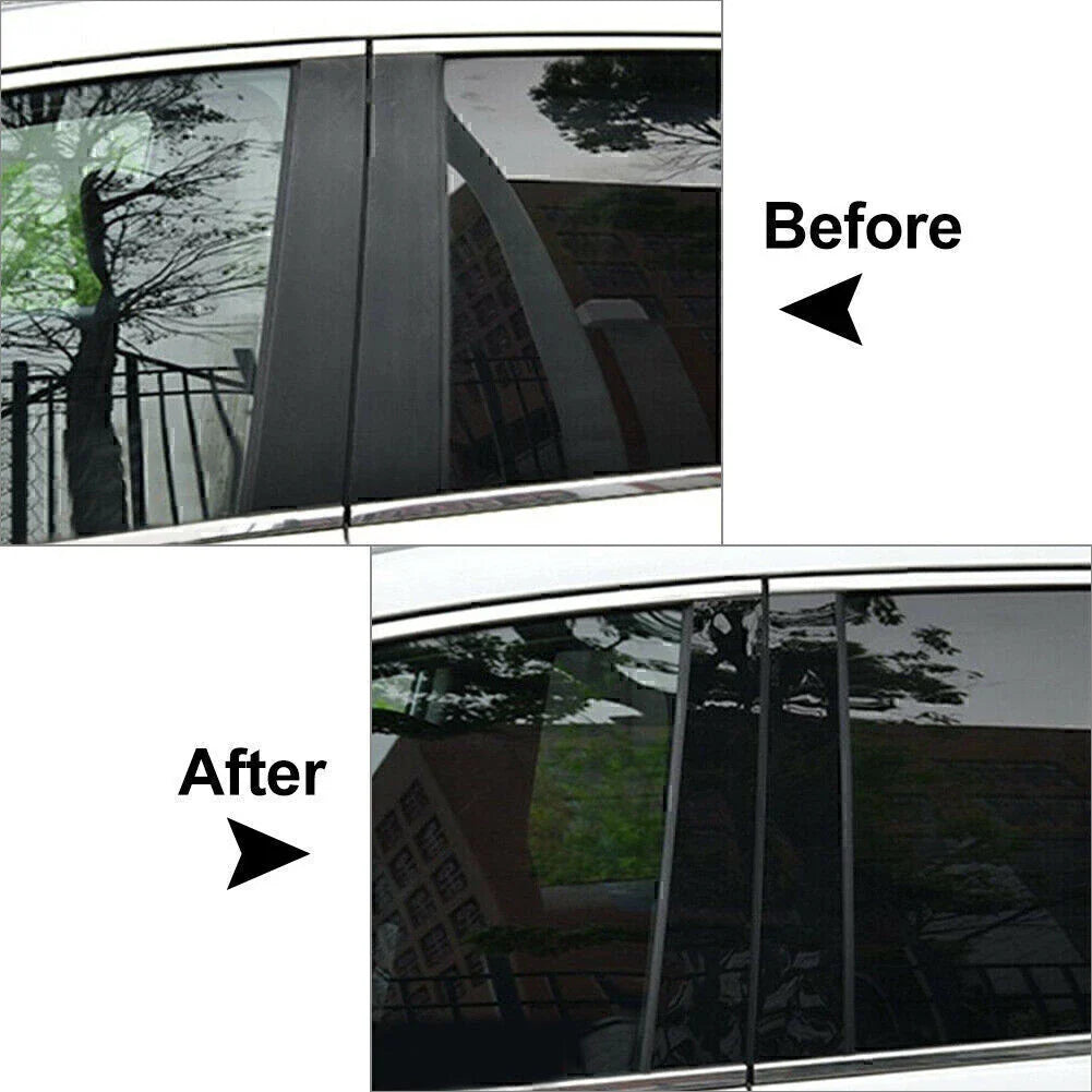 4 Pcs Door Trim Pillar Posts Black Covers for VW Jetta (2012-2018)