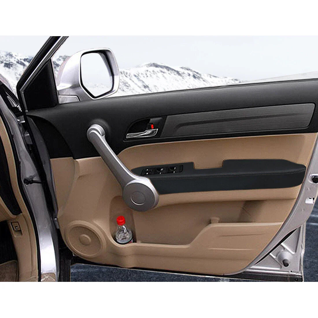 Front Door Panels Armrest Covers 2 x Black for Honda CR-V (2007-2012)