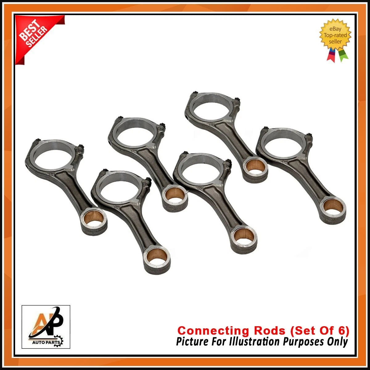 Connecting Rods Set of 6 Replacement for Audi Q5 Q7 VW Phaeton 3.0TDI (2010-2016)
