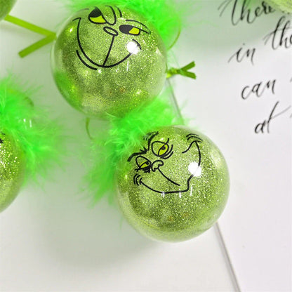 Cute Green Elf Christmas Tree Ornaments - 1 Xmas Balls Decor