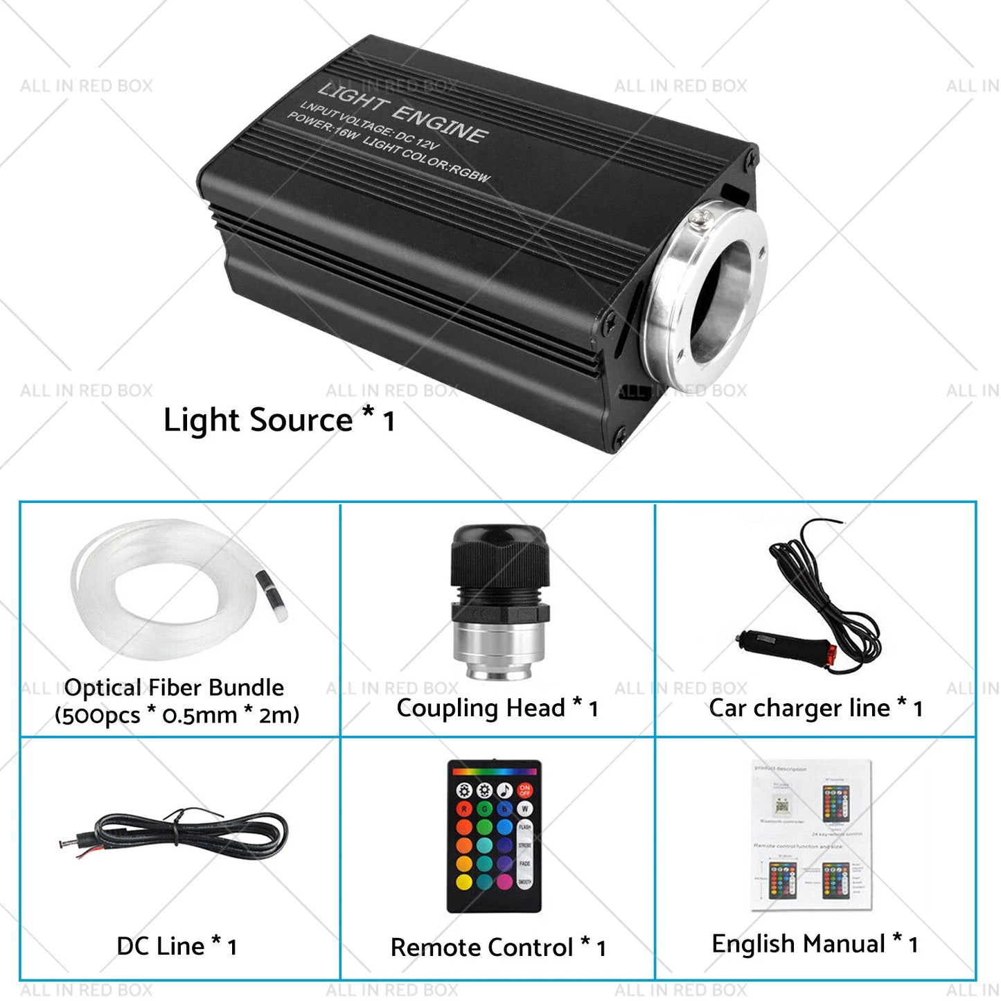 500PCS LED Fiber Optic Starlight Kit for Car Home Ceiling Light w/Remote