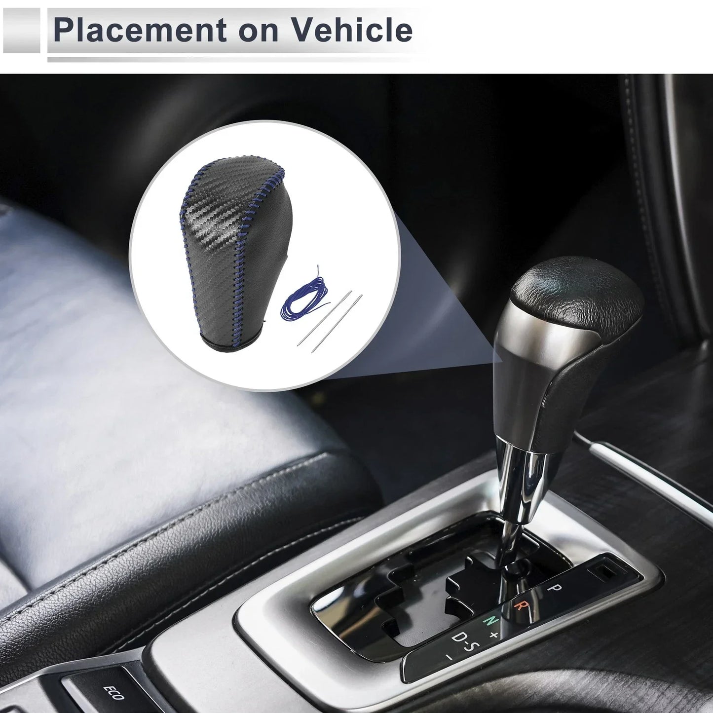 Gear Shift Knob Cover for BMW 3 Series (2004-2012) Black Carbon Fiber