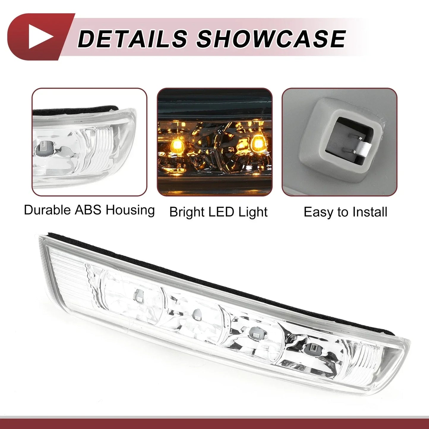 Left Mirror Turn Signal Light for Hyundai Santa Fe (2013-2018)