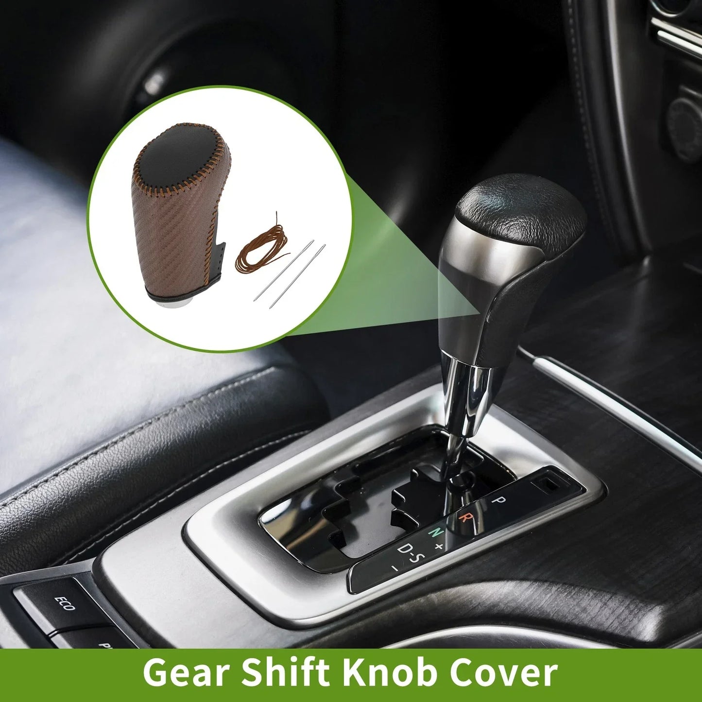 Gear Shift Knob Cover for Chevrolet Malibu Brown Carbon Fiber (2016-2023)