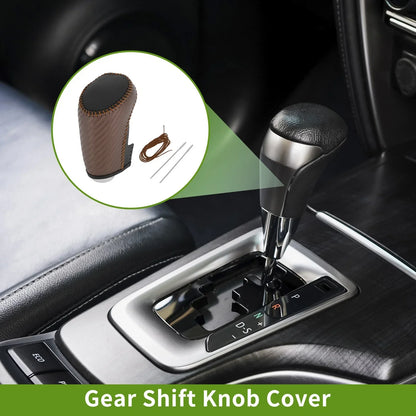 Gear Shift Knob Cover for Chevrolet Malibu Brown Carbon Fiber (2016-2023)