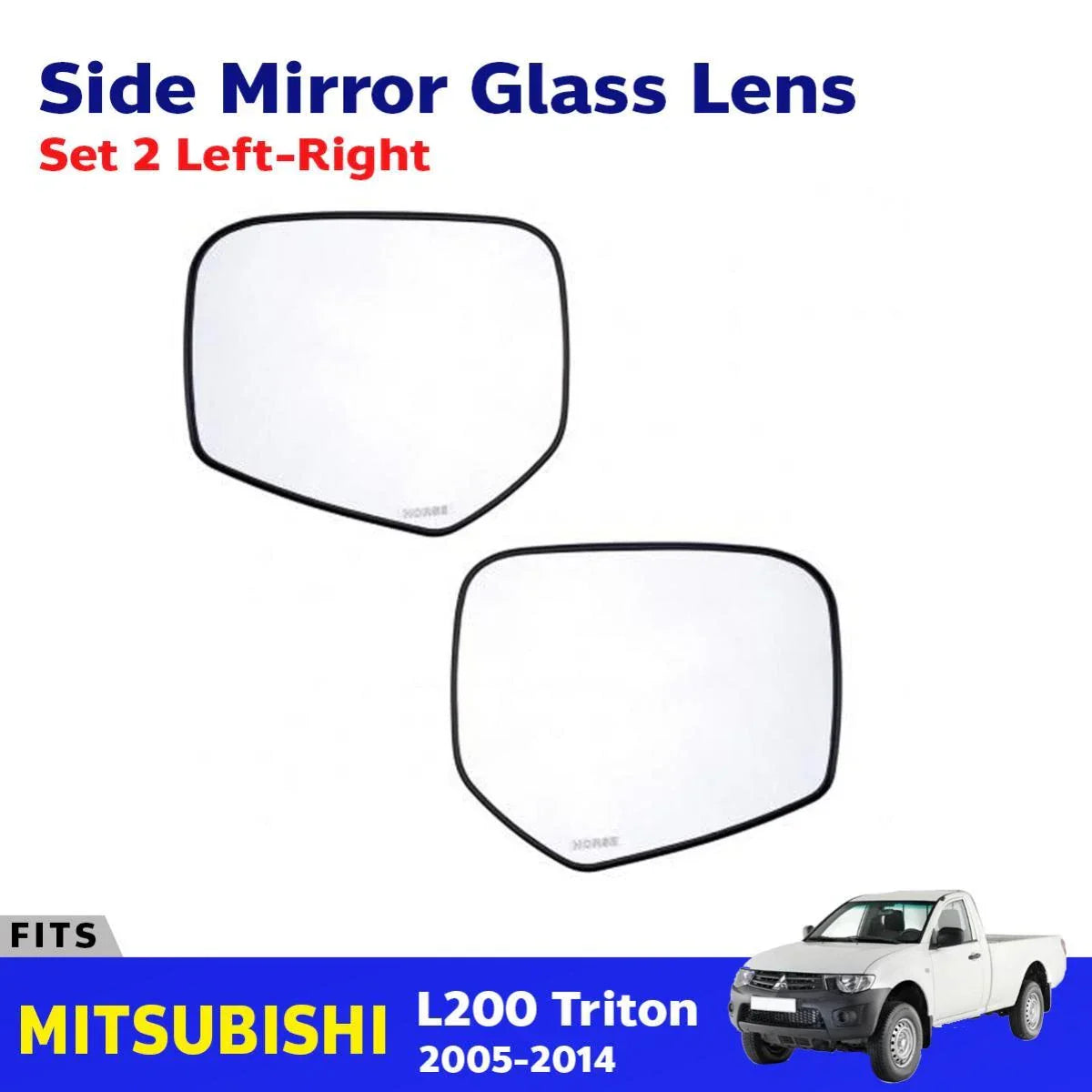Side Mirror Glass Lens Pair Fits Mitsubishi Triton L200 Pickup Truck 2005-14 D05