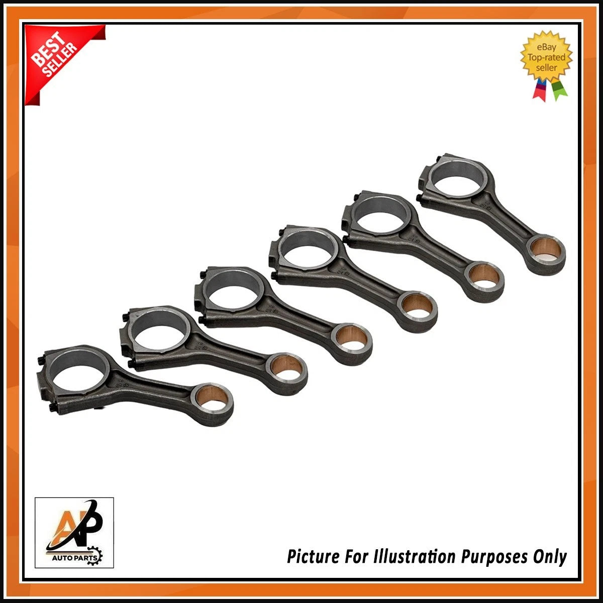 Connecting Rods Set of 6 Replacement for Jaguar Land Rover 3.0 Diesel (2000–2009)