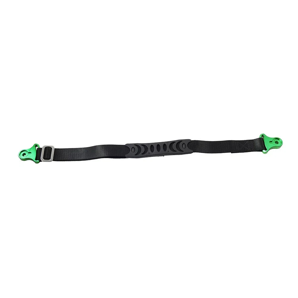 Universal Adjustable Fork Rear Seat Rescue Strap Sling Pull Belt Green