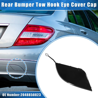 Rear Bumper Tow Hook Eye Hole Cap for Mercedes-Benz C300 (2008-2011) Black
