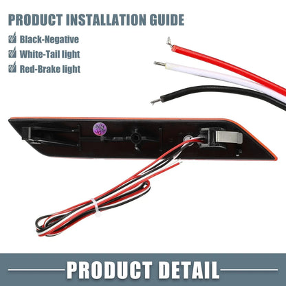 Rear Bumper LED Reflector Brake Tail Light Red Lens for Honda Civic Sedan (13-15)