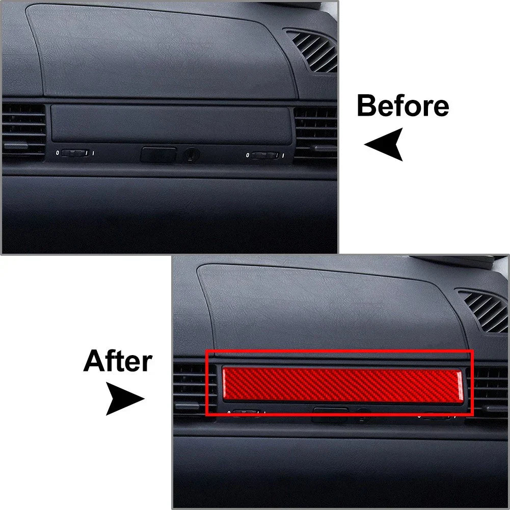 Carbon Fiber Red Dashboard Panel Cover Trim for BMW 3 Series (1991-1999)