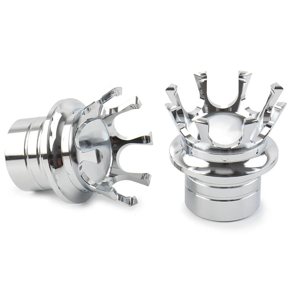 Crown Front Axle Nut Covers  For Harley Softail Sportster Road King Chrome