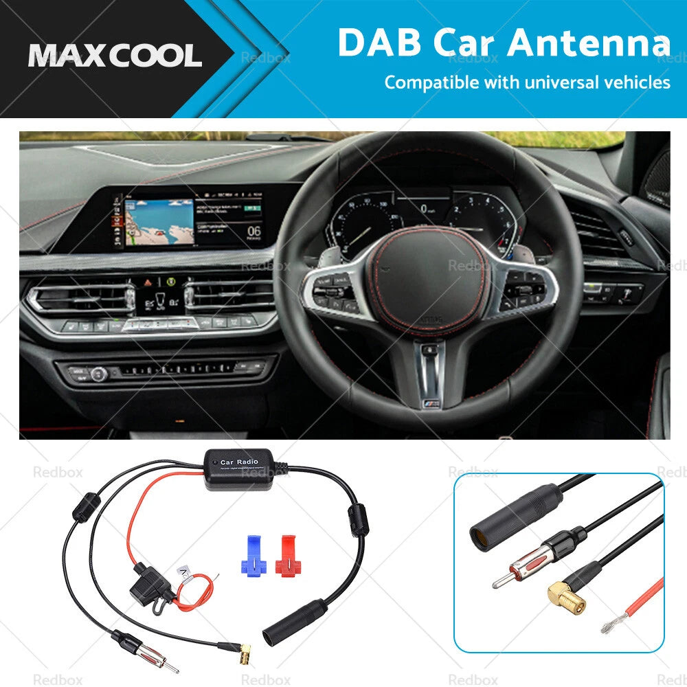 12V-24V Universal Car AM FM DAB Antenna Booster Adapter