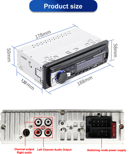 Bluetooth Music Car Radio 1 Din Stereo MP3 Player for Toyota Hilux (1998-2004)