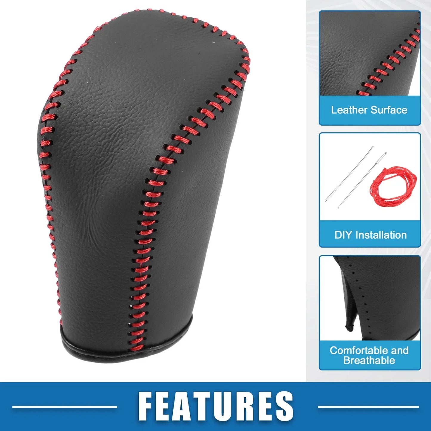 Gear Shifting Knob Cover Trim for Hyundai Sonata (2009) - Black Red