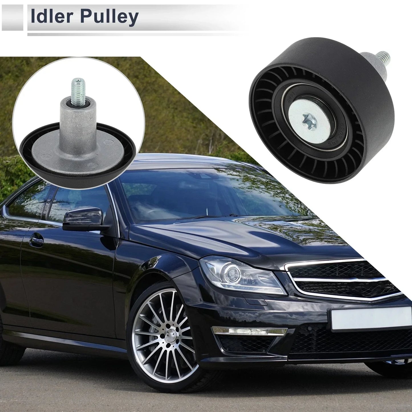 Drive Belt Idler Pulley for Porsche Cayenne (2020-2024) Black 1 x Piece