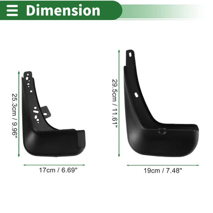 Mud Flaps Splash Guards for Hyundai Verna (2010-2014) with Mount Accessories