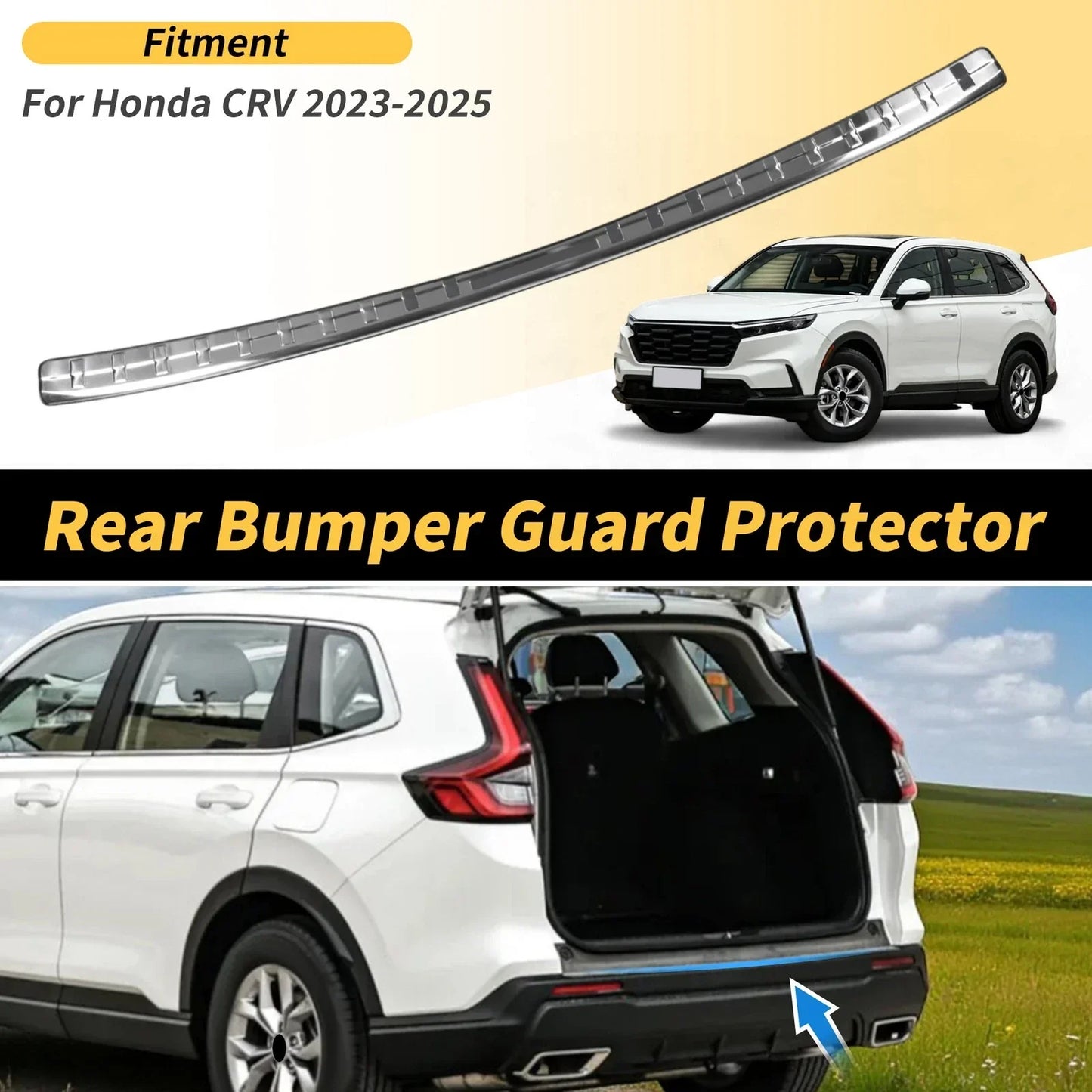 Rear Bumper Topper for Honda CRV 2023-2025 Silver Tone 1 x Piece