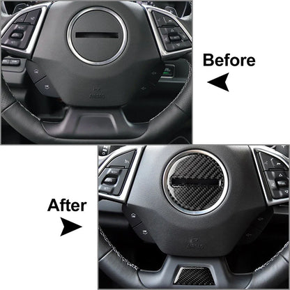 Carbon Fiber Steering Wheel Cover Trim for Chevrolet Camaro (2016-2021)