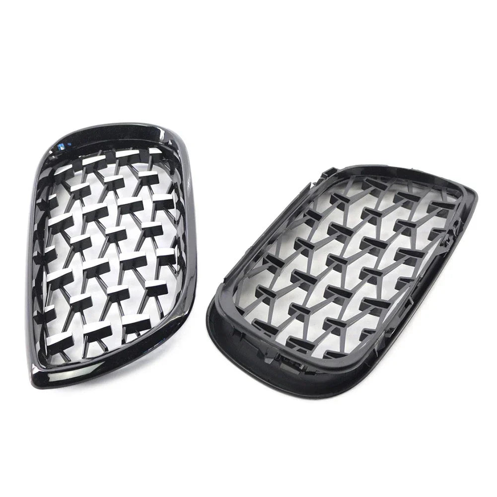Front Grille Diamond Meteor Style Trim Black for BMW E46 2002-2005