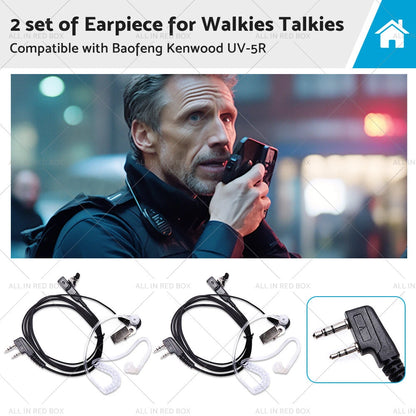Covert Acoustic Tube Earpiece Headset Mic for Baofeng Kenwood