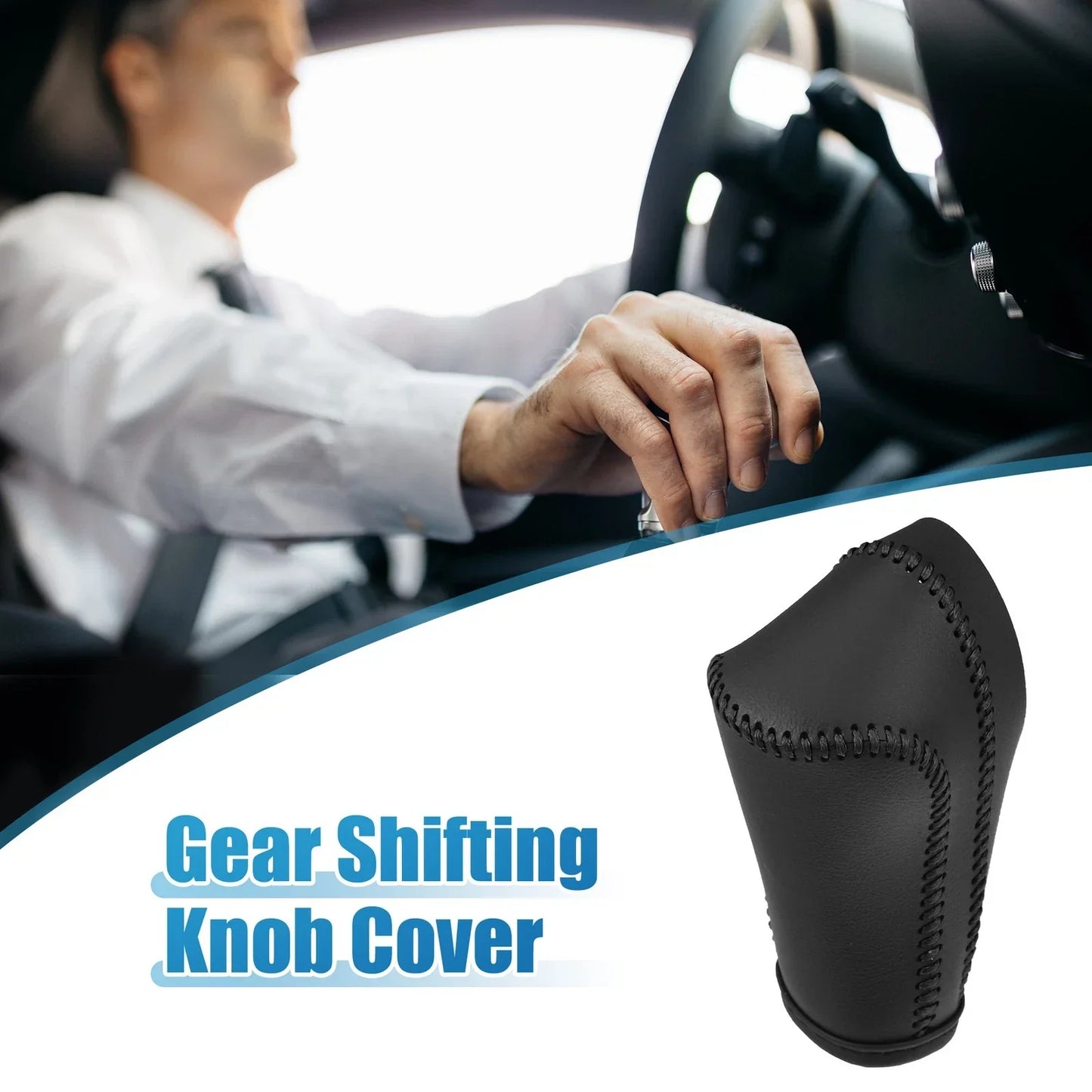 Gear Shift Lever Cover for Honda CRV 2007-2011 - Auto Interior, Black Stitches