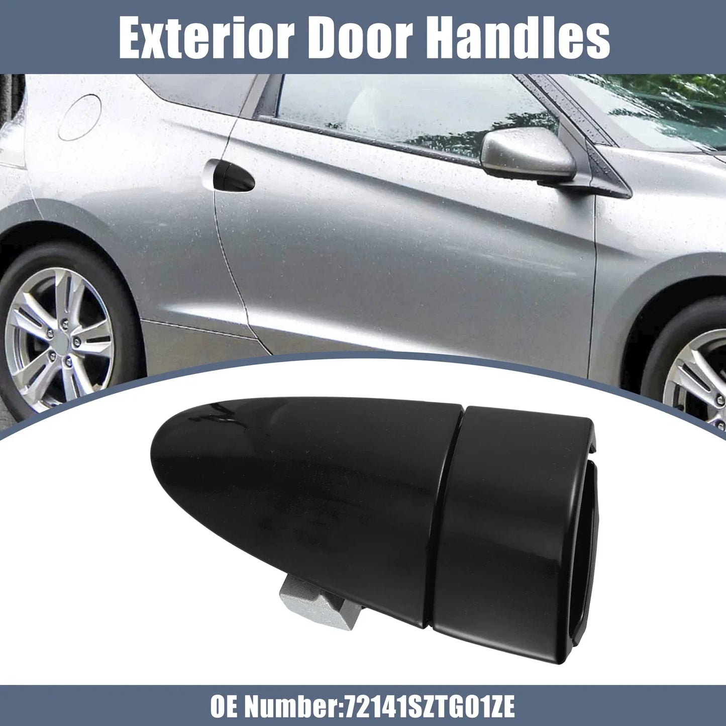 Front Right Exterior Door Handle Black for Honda CR-Z (2011-2016)